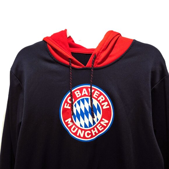 FC Bayern Munchen Hoodie Blue Sweatshirt Pullover Soccer Futbol Mens Small - Picture 3 of 8
